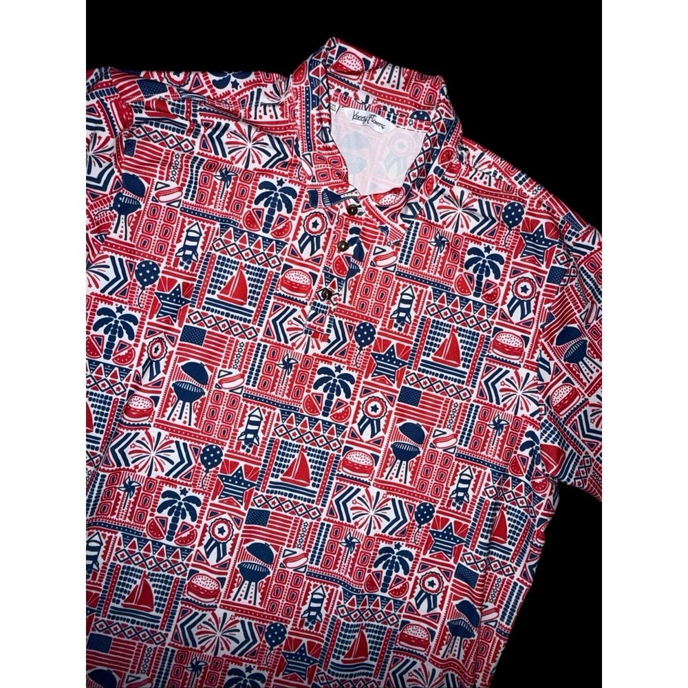 Kenny Flowers Americana Button-Up Shirt Mens 2XL 4th Of July USA Patriotic Party